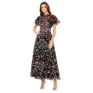 Mac Duggal 20323 Black Multi Embroidered Rhinestone Gown Size 6 $698